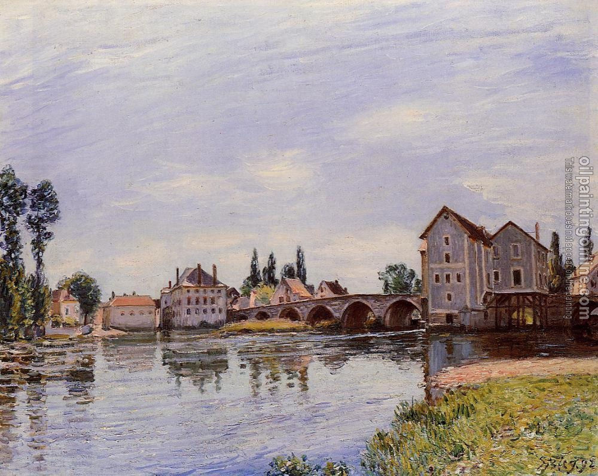 Sisley, Alfred - The Loing Flowing under the Moret Bridge